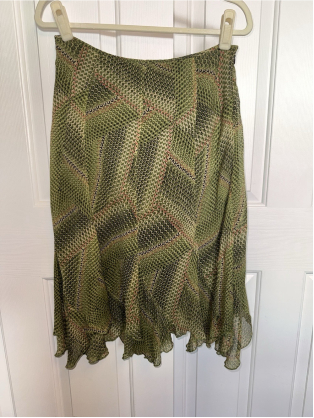 Vintage Y2K Anne Klein 100% Silk Skirt 8P Fairy Whimsy Asymmetrical Earthy